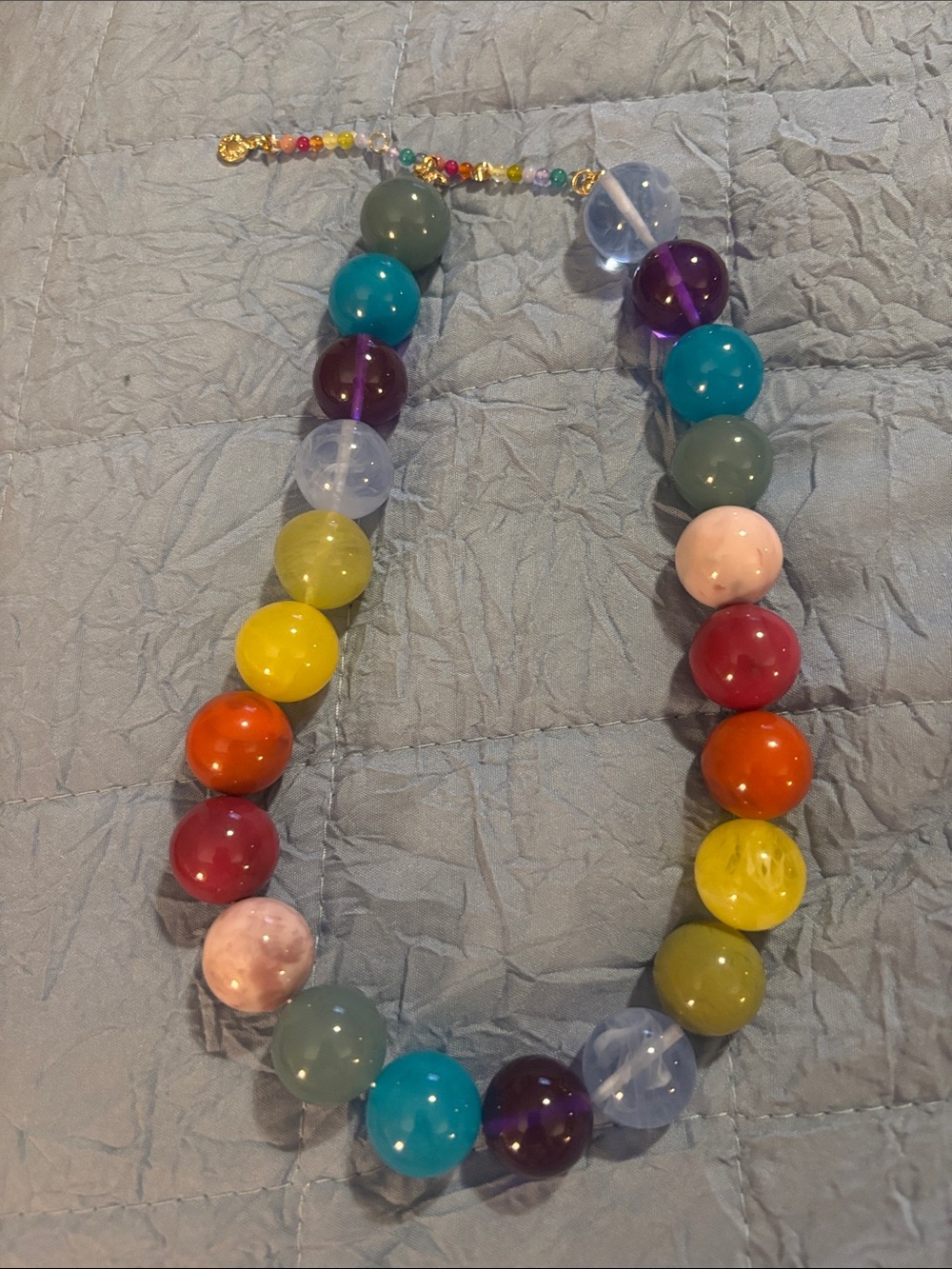Vibrant Multicolor Bead Necklace - Colorful Statement Jewelry